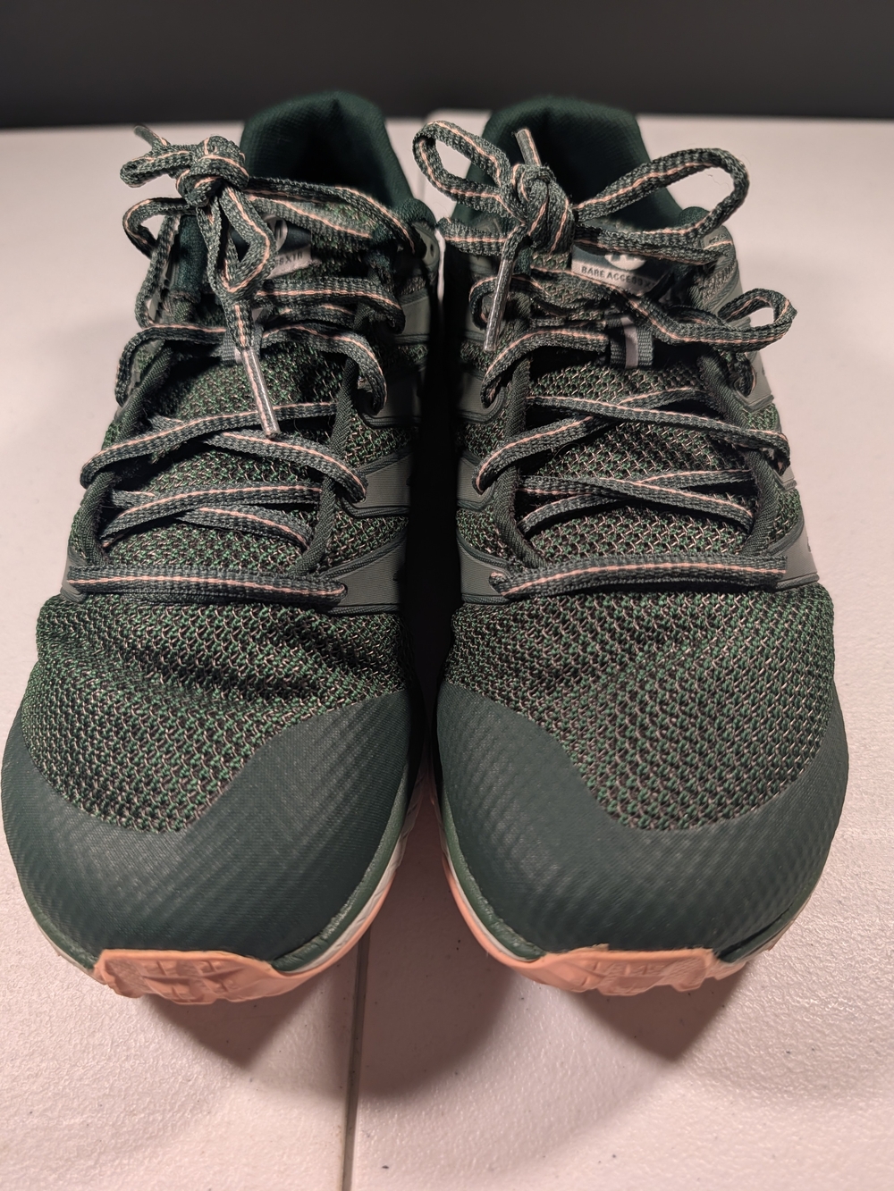 Merrell Women's Deep Green Trail Runners with Pink Accent Outsoles